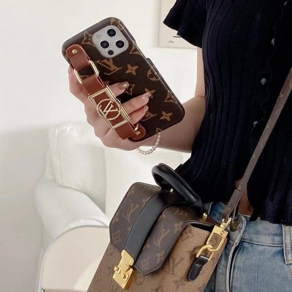 iPhone 13/ Pro/ Max Louis Vuitton Wrist Strap Band Case iPhone 13/ Pro/ Max Louis Vuitton Wrist Strap Band Case