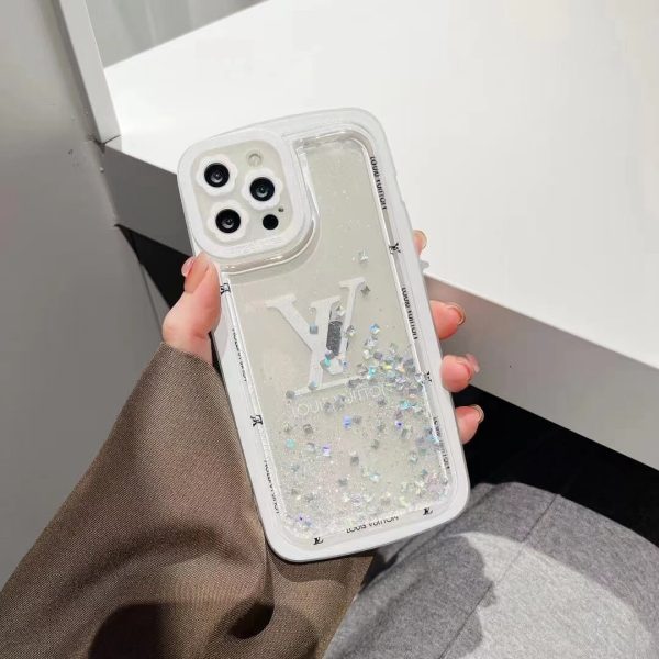 Louis Vuitton Glitter Quicksand Clear Case iPhone 13 12 11 Pro Max Xs Max XR