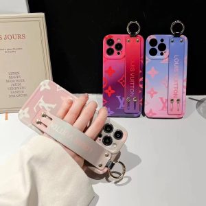 Louis Vuitton Gradient Color Wrist Band Case for iPhone 11 12 13 14 Pro Max