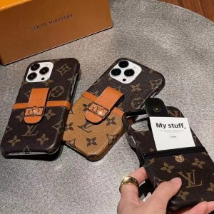 Louis Vuitton Leather Card Slot Case for iPhone 11 12 13 14 15 Pro Max