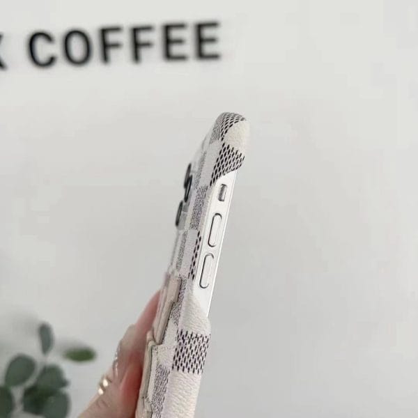 Louis Vuitton Leather Card Holder Case for iPhone 15 14 13 12 Pro Max