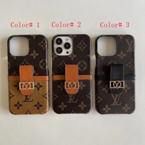 Louis Vuitton Leather Card Slot Case for iPhone 11 12 13 14 15 Pro Max