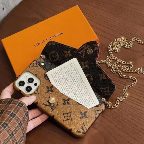 Louis Vuitton Crossbody Leather Card Slot Case for iPhone 11 12 13 14 Pro Max Louis Vuitton Crossbody Leather Card Slot Case for iPhone 11 12 13 14 Pro Max
