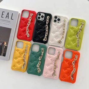 iPhone 13 Pro Max Louis Vuitton Wrist Strap Band Embossing Soft Case iPhone 13 Pro Max Louis Vuitton Wrist Strap Band Embossing Soft Case