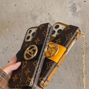 Louis Vuitton Crossbody Leather Card Slot Case for iPhone 11 12 13 14 Pro Max Louis Vuitton Crossbody Leather Card Slot Case for iPhone 11 12 13 14 Pro Max