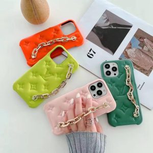 iPhone 13 Pro Max Louis Vuitton Wrist Strap Band Embossing Soft Case iPhone 13 Pro Max Louis Vuitton Wrist Strap Band Embossing Soft Case