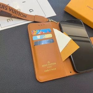 Louis Vuitton Leather Folio Wallet Case for Samsung Galaxy - S25 ULTRA Louis Vuitton Leather Folio Wallet Case for Samsung Galaxy - S25 ULTRA