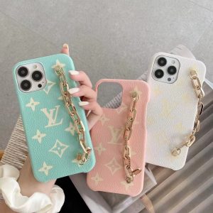 Louis Vuitton Bracelet Chain Leather Case for iPhone 15 14 13 12 11 Pro Max 7 8 Plus