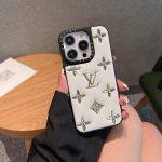 Louis Vuitton Leather Bronzing Case for iPhone 11 12 13 14 15 16 Pro Max