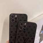 Louis Vuitton Slim Black Case for iPhone 16 15 11 12 13 14 Pro Max Xs Max XR 7 8 Plus