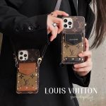 LOUIS VUITTON Crossbody Back Flip Wallet Case for iPhone 16 14 15 13 12 11 Pro Max