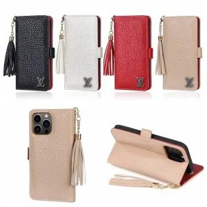 Tassel Pebbled Leather Wallet Case for iPhone 16/15/14/13/12 Series Tassel Pebbled Leather Wallet Case for iPhone 16/15/14/13/12 Series