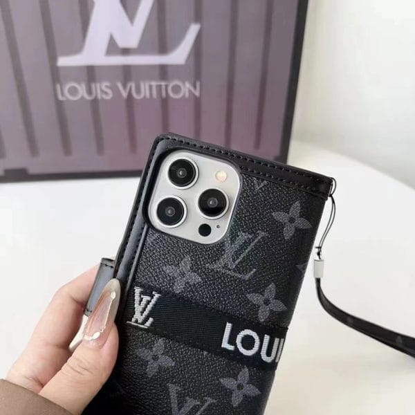 Louis Vuitton Wallet Folio Leather Case for iPhone 16 15 12 13 14 Pro Max Louis Vuitton Wallet Folio Leather Case for iPhone 16 15 12 13 14 Pro Max