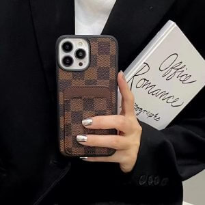 Louis Vuitton Leather Card Slot Case for Samsung Galaxy S10 - S22 Ultra Note 10 Note 20 Ultra - Damier ebene