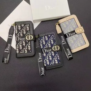 Dior Canvas Folio Wallet Case for iPhone 11 - 17 Pro & Max Series