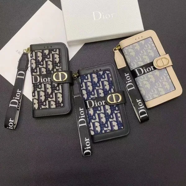 Dior Leather Folio Wallet Case for Apple iPhone