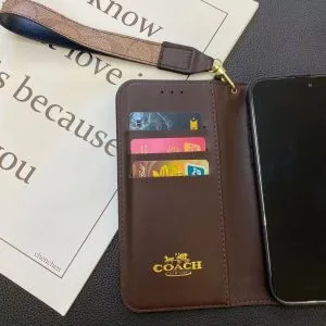 Coach Leather Folio Wallet Case for Apple iPhone