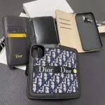 Dior Leather Folio Wallet Case for Apple iPhone