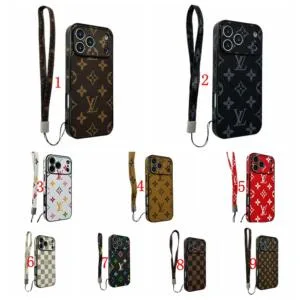 Chic LV Wristlet Case for iPhone 17 Series | Full-Wrap Monogram Leather & Hand Strap