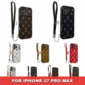 Chic LV Wristlet Case for iPhone 17 Series | Full-Wrap Monogram Leather & Hand Strap - 17 PRO MAX