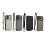 LV Case for iPhone 17/ 17 Pro/ 17 Pro Max/ Air Slim Metallic Edge Design with Card Slot