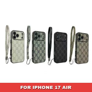 Gucci Leather Wristlet Case for iPhone 17 Series | Minimalist Design with 360° Camera Guard - 17 AIR