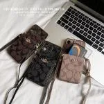 YSL Glossy Patent Leather Accordion Wallet Case with Crossbody Strap