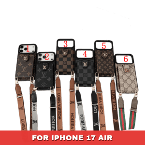 Crossbody Wallet Case for iPhone 17, Pro, Air & Pro Max | LV-Inspired Flip Card Holder with Strap - 17 AIR