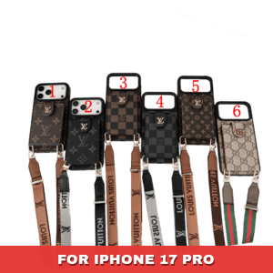 Crossbody Wallet Case for iPhone 17, Pro, Air & Pro Max | LV-Inspired Flip Card Holder with Strap - 17 PRO