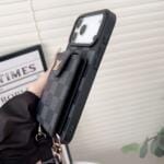 Crossbody Wallet Case for iPhone 17, Pro, Air & Pro Max | LV-Inspired Flip Card Holder with Strap