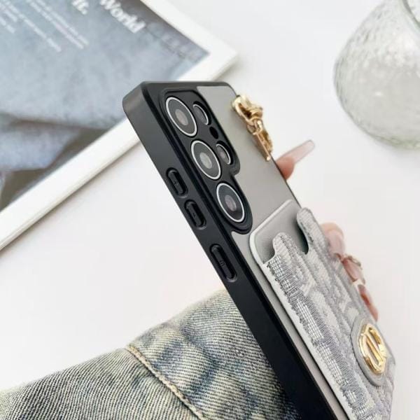 Premium Dior Card Holder Phone Case for Samsung Galaxy S25/ S24/ S23/ S22 Ultra