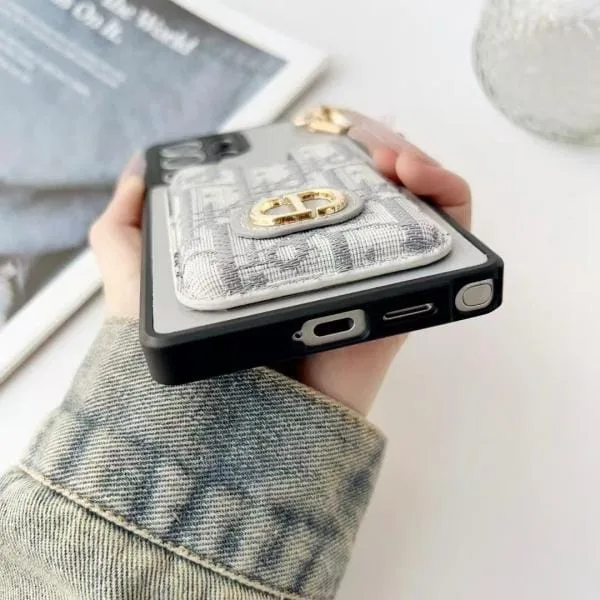 Premium Dior Card Holder Phone Case for Samsung Galaxy S25/ S24/ S23/ S22 Ultra