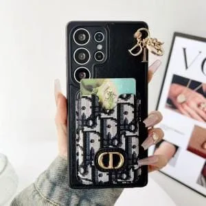 Premium Dior Card Holder Phone Case for Samsung Galaxy S25/ S24/ S23/ S22 Ultra