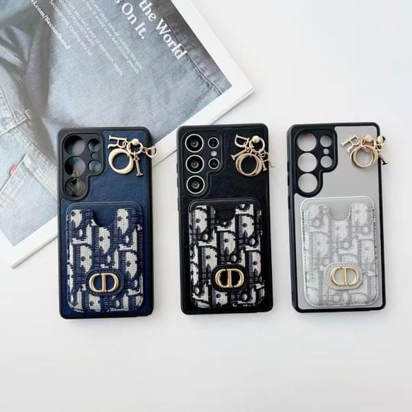 Premium Dior Card Holder Phone Case for Samsung Galaxy S25/ S24/ S23/ S22 Ultra