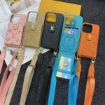 Louis Vuitton Emboss Apple Phone Case Crossbody Card Holder