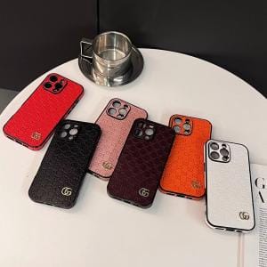 Gucci Imprint Leather Thin iPhone Case