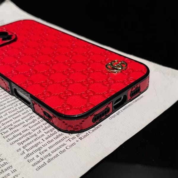 Gucci Imprint Leather Thin iPhone Case