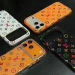 Gilded LV Monogram Case for iPhone 17/16/15 Series - Slim Gold Glitter