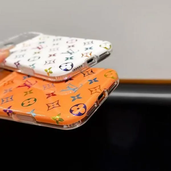 Gilded LV Monogram Case for iPhone 17/16/15 Series - Slim Gold Glitter