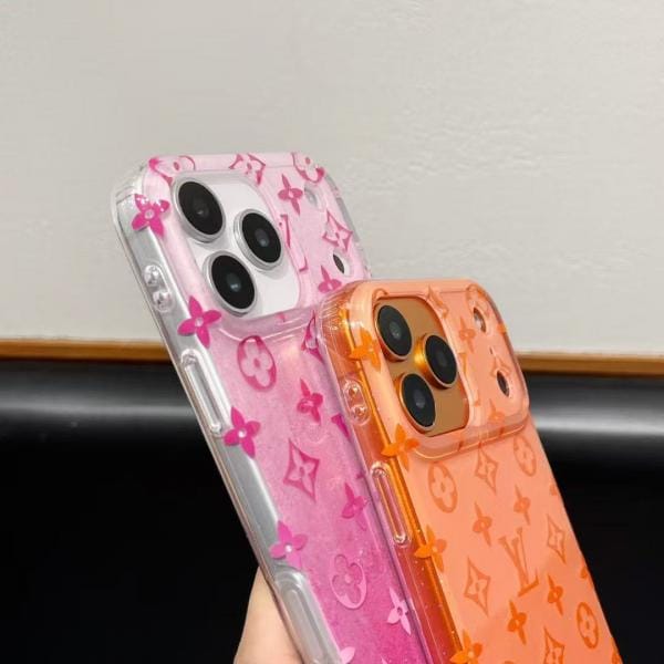 LV Glitter Monogram Case for iPhone 17/16/15 Series - Slim Soft TPU LV Glitter Monogram Case for iPhone 17/16/15 Series - Slim Soft TPU