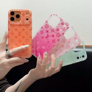 LV Glitter Monogram Case for iPhone 17/16/15 Series - Slim Soft TPU LV Glitter Monogram Case for iPhone 17/16/15 Series - Slim Soft TPU