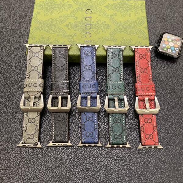 Gucci Premium Genuine Leather Apple Watch Strap Band