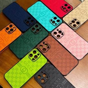 Gucci Embossed Leather Full Cover iPhone Case