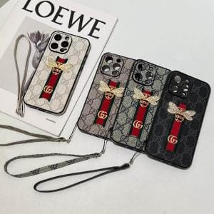 Gucci Bee Logo Full Cover iPhone Case w/ Straps
