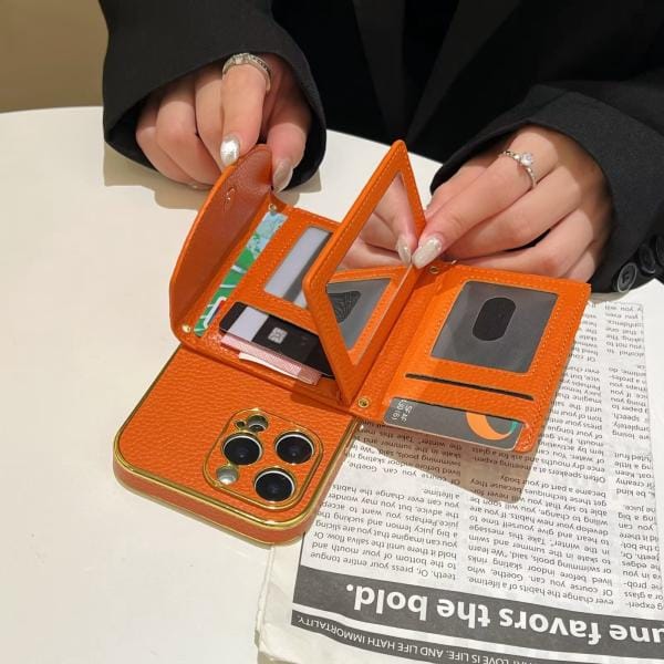 Hermès Leather Mirror Wallet Phone Case Hermès Leather Mirror Wallet Phone Case