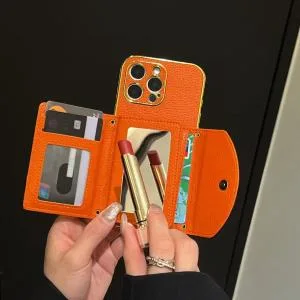 Hermès Leather Mirror Wallet Phone Case