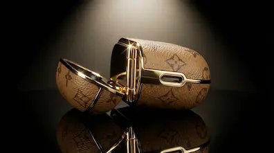 Louis Vuitton Monogram Reverse AirPods Pro 2 case with metal carabiner