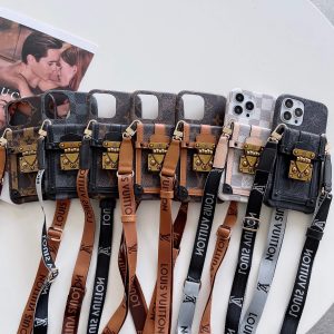 Crossbody Louis Vuitton Dauphine Lock Wallet Case for iPhone 16 Series