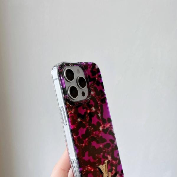 Louis Vuitton Purple Leopard Phone Case w/Chain Louis Vuitton Purple Leopard Phone Case w/Chain