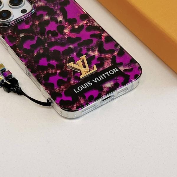 Louis Vuitton Purple Leopard Phone Case w/Chain Louis Vuitton Purple Leopard Phone Case w/Chain